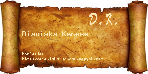 Dianiska Kenese névjegykártya